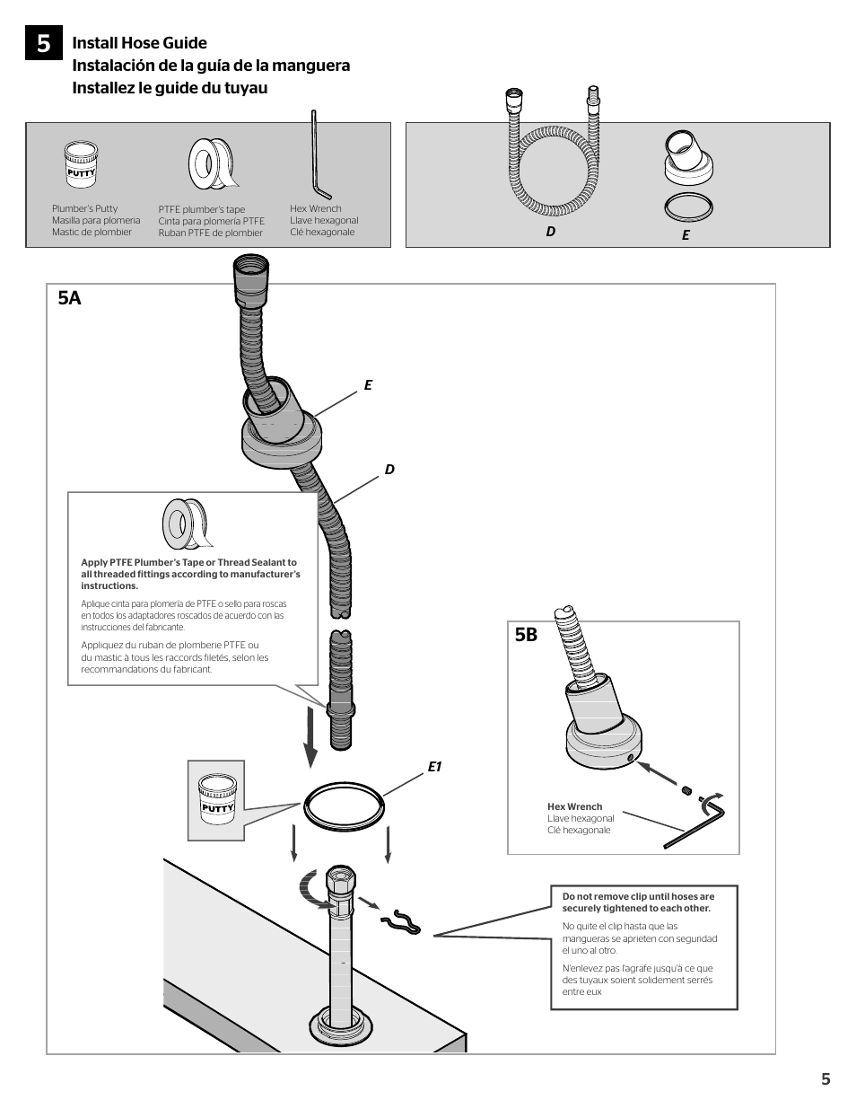 5a 5b | Pfister RT6-4TRK User Manual | Page 5 / 8