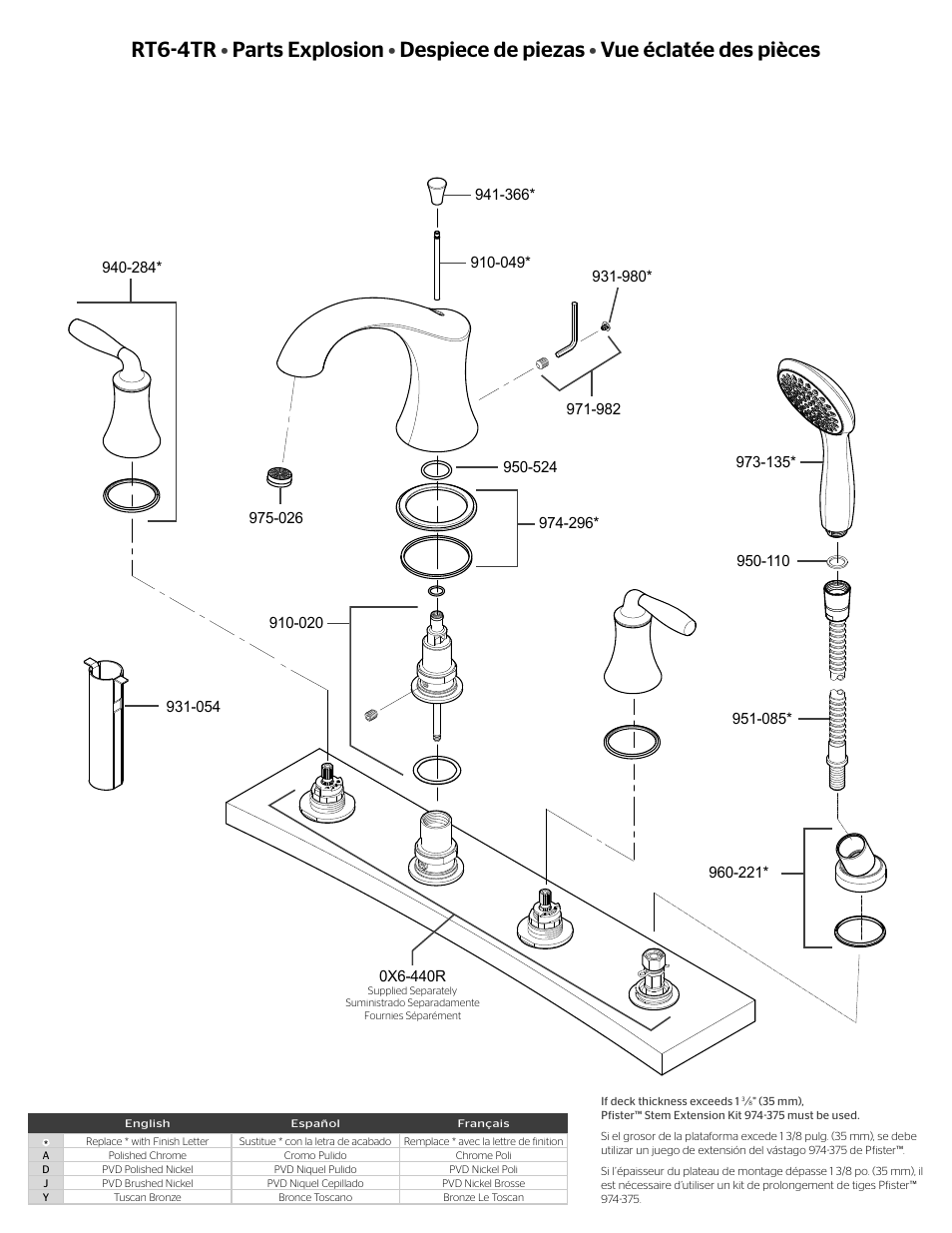 Pfister RT6-4TRK User Manual | Page 2 / 4