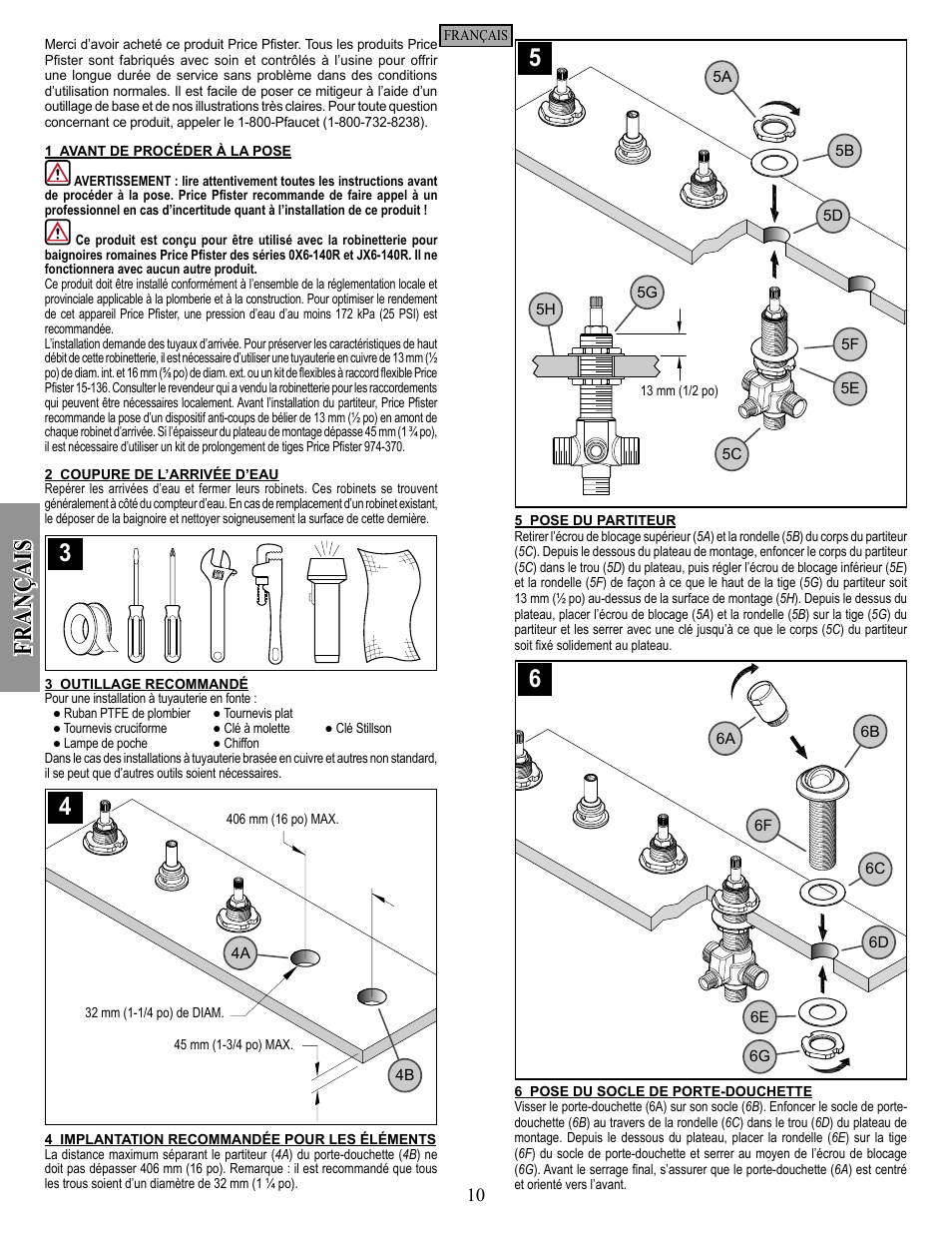 Fr an ça is | Pfister R15-407K User Manual | Page 10 / 14