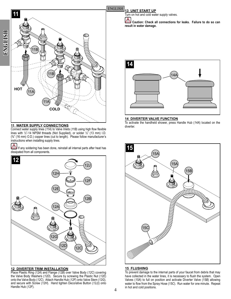 En g li sh | Pfister R15-407K User Manual | Page 4 / 14