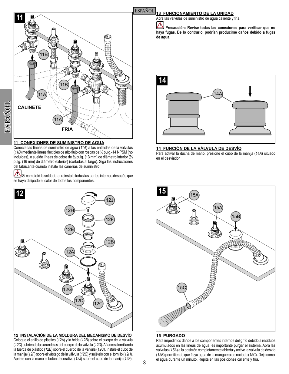 Es pa ño l | Pfister R15-407K User Manual | Page 8 / 14