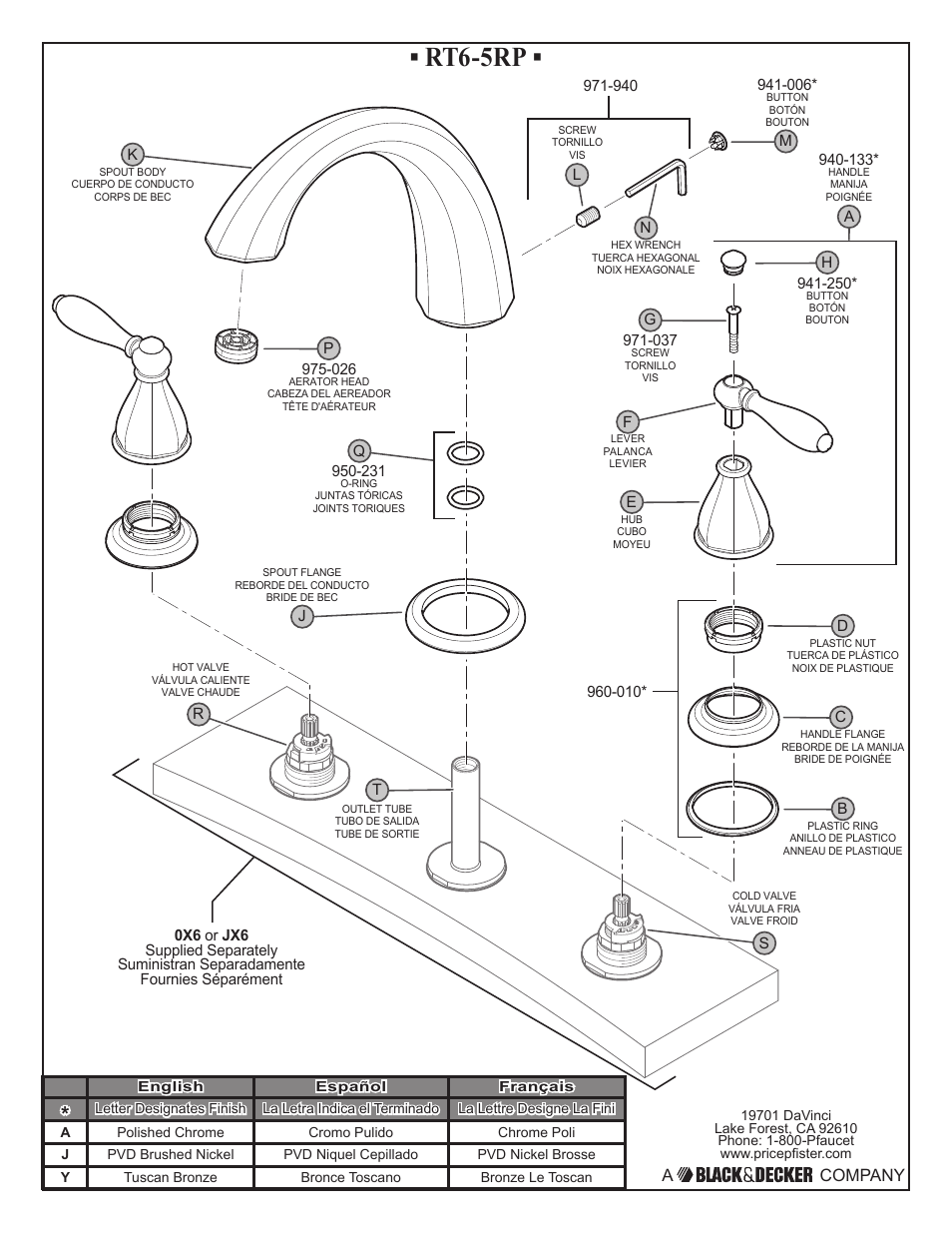 Rt6-5rp, A company | Pfister RT6-5RPK User Manual | Page 2 / 6