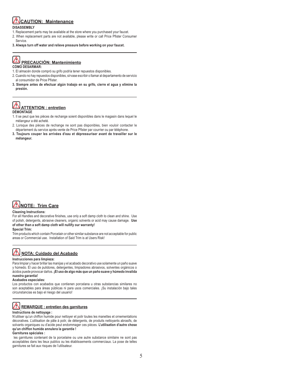 Pfister RT6-5RPK User Manual | Page 5 / 6