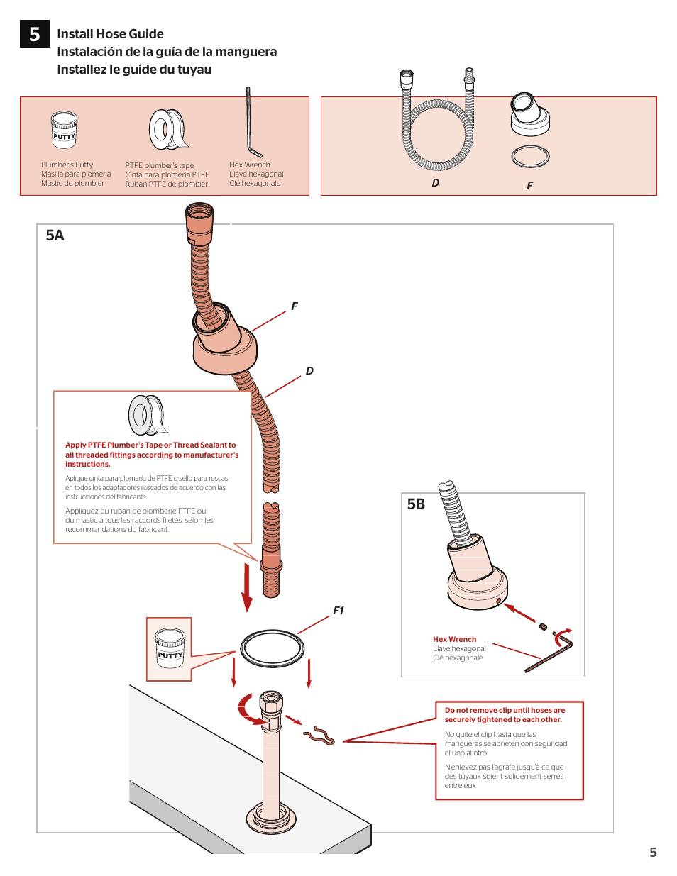 5a 5b | Pfister RT6-4GLK User Manual | Page 5 / 8