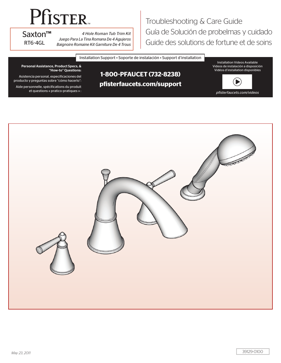 Pfister RT6-4GLK User Manual | 4 pages