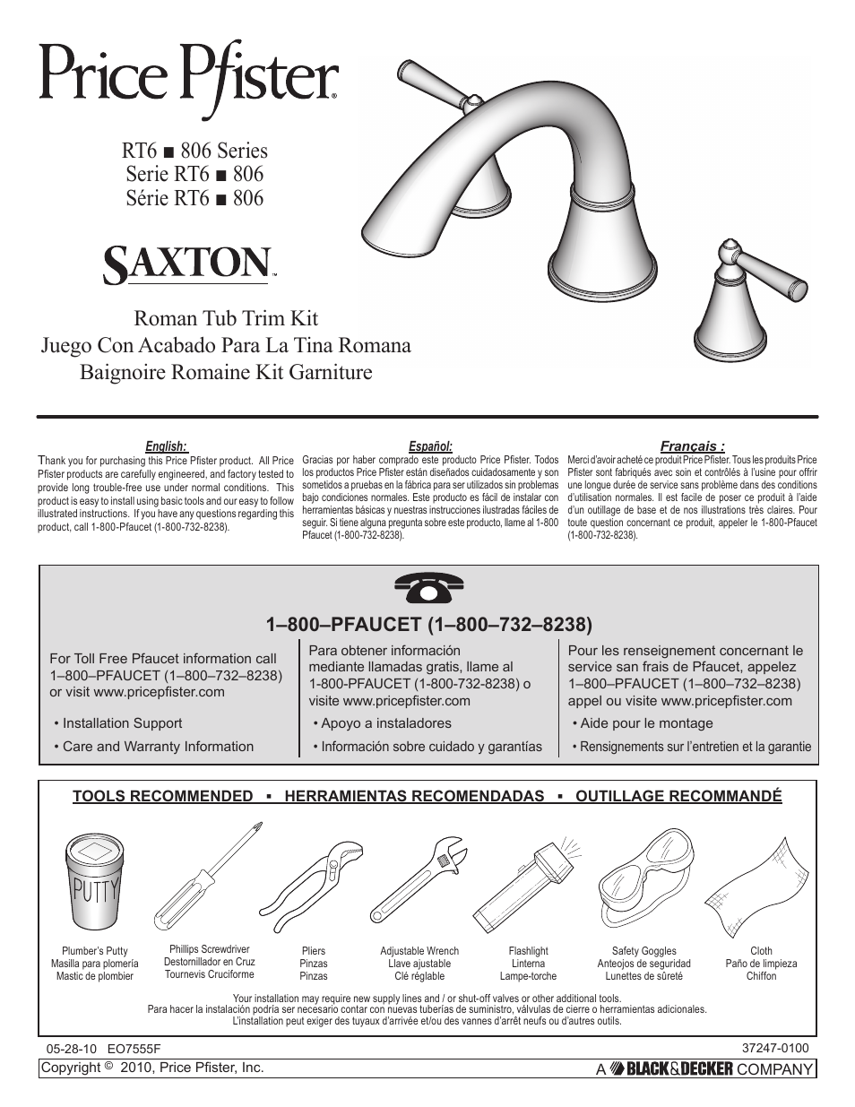 Pfister RT6-5GLK User Manual | 6 pages