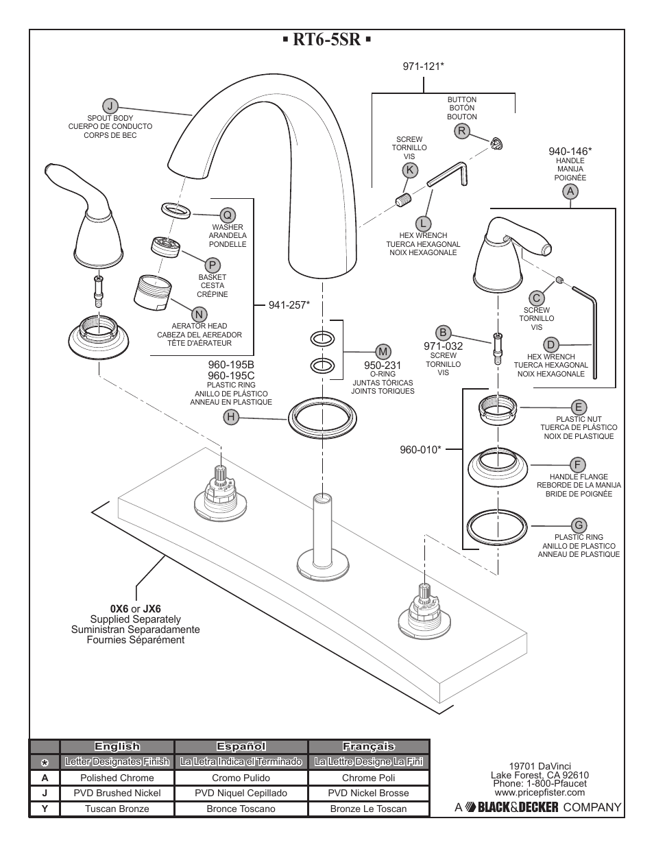 Rt6-5sr, A company | Pfister RT6-5SRK User Manual | Page 2 / 6