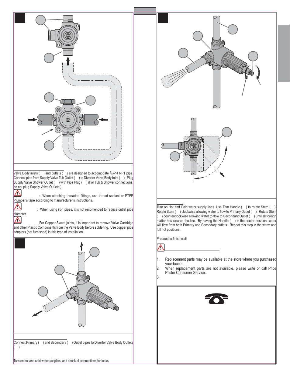 En g l is h english | Pfister 015-3WDX User Manual | Page 3 / 8
