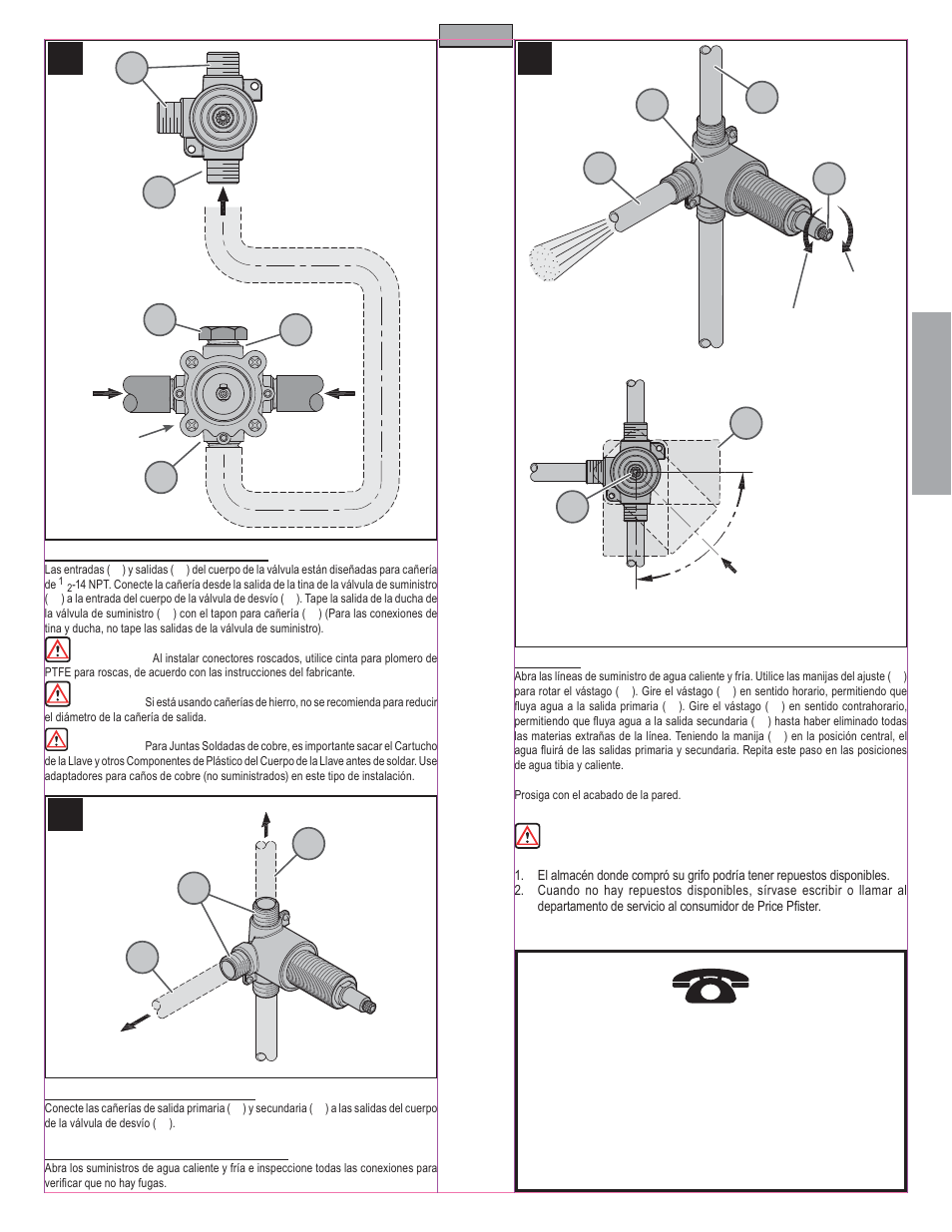 Es p a esp a ññ o l ol | Pfister 015-3WDX User Manual | Page 5 / 8