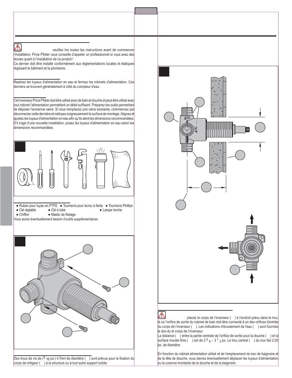 Fr a n fran çç a is ais | Pfister 015-3WDX User Manual | Page 6 / 8