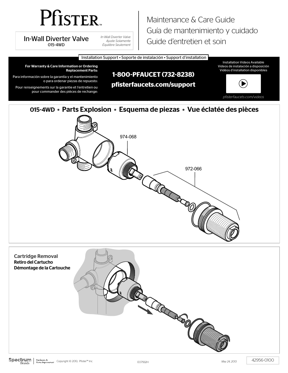 Pfister 015-4WDX User Manual | 2 pages