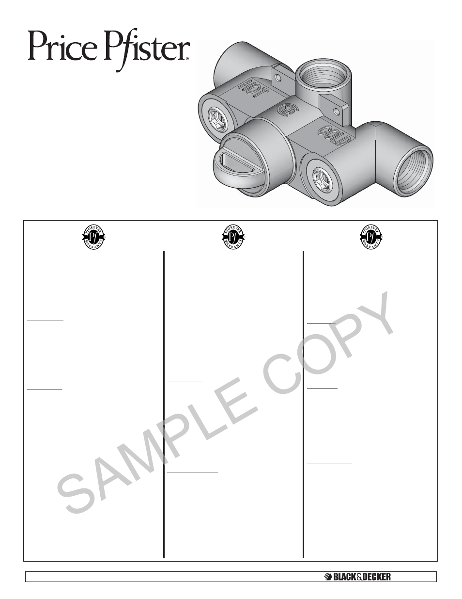 Pfister 0T8-410A User Manual | 14 pages