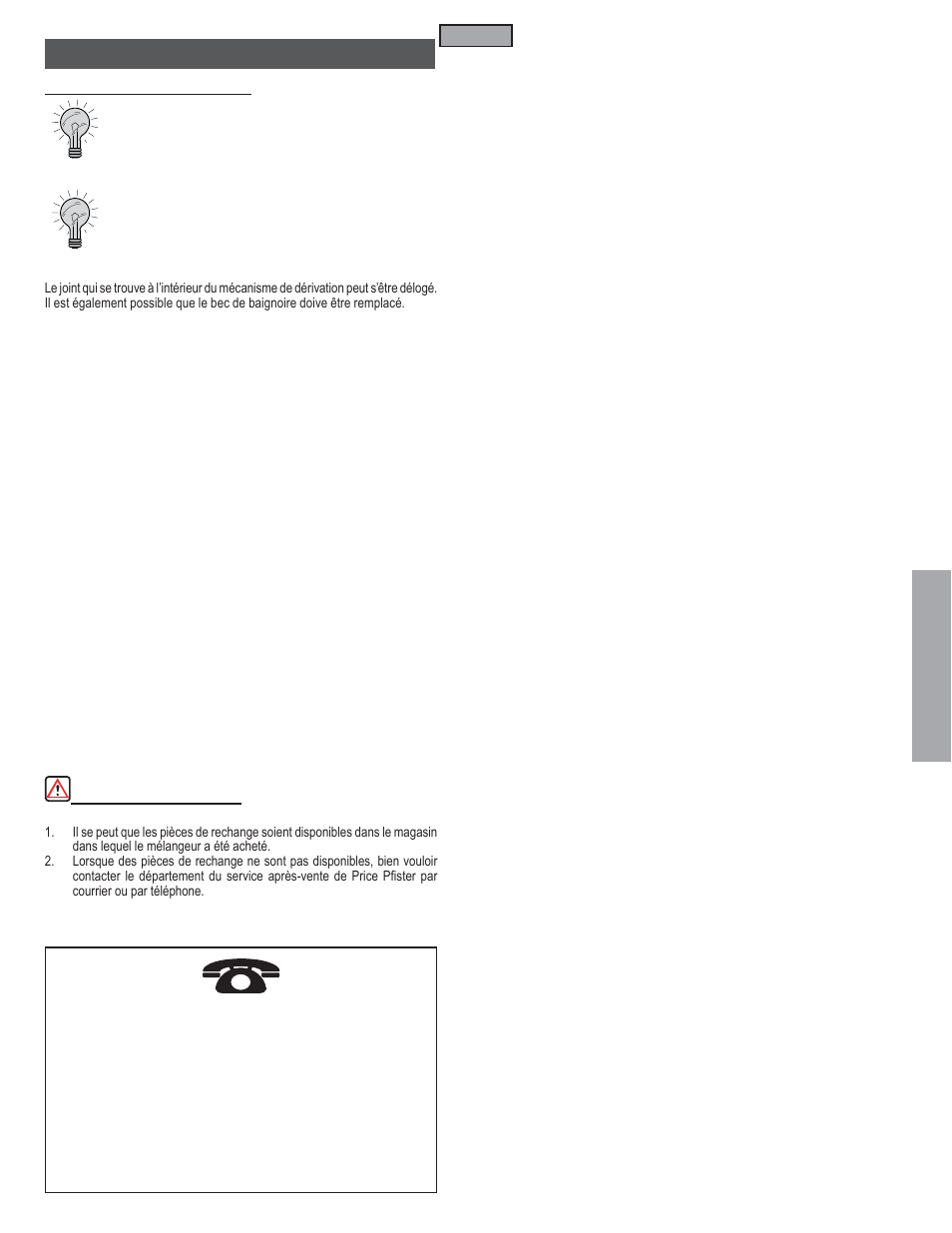 Fr a n fran çç a is ais | Pfister 0T8-410A User Manual | Page 13 / 14