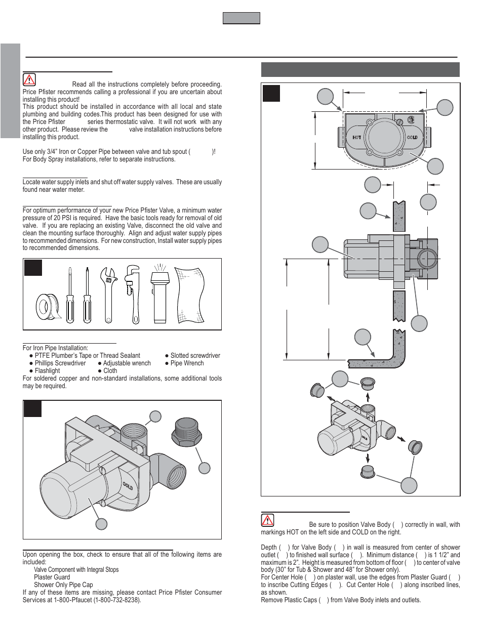 En g l is h english, Installation steps | Pfister 0T8-410A User Manual | Page 2 / 14