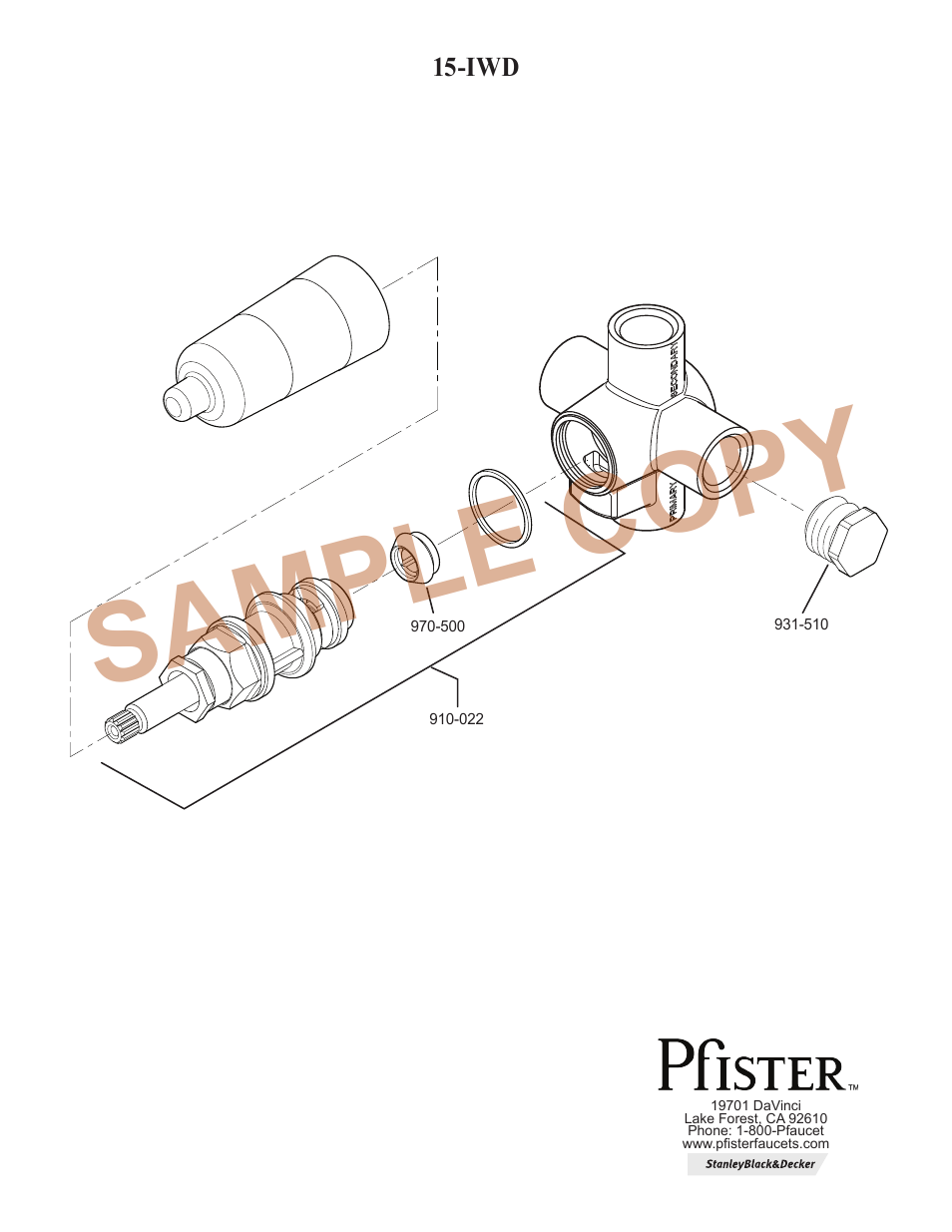 Sample copy | Pfister 015-IWDX User Manual | Page 8 / 8