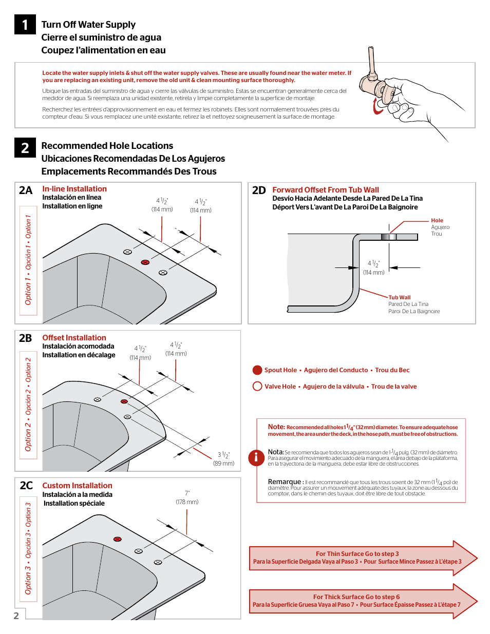 2a 2c 2b 2d | Pfister 0X6-150R User Manual | Page 2 / 10