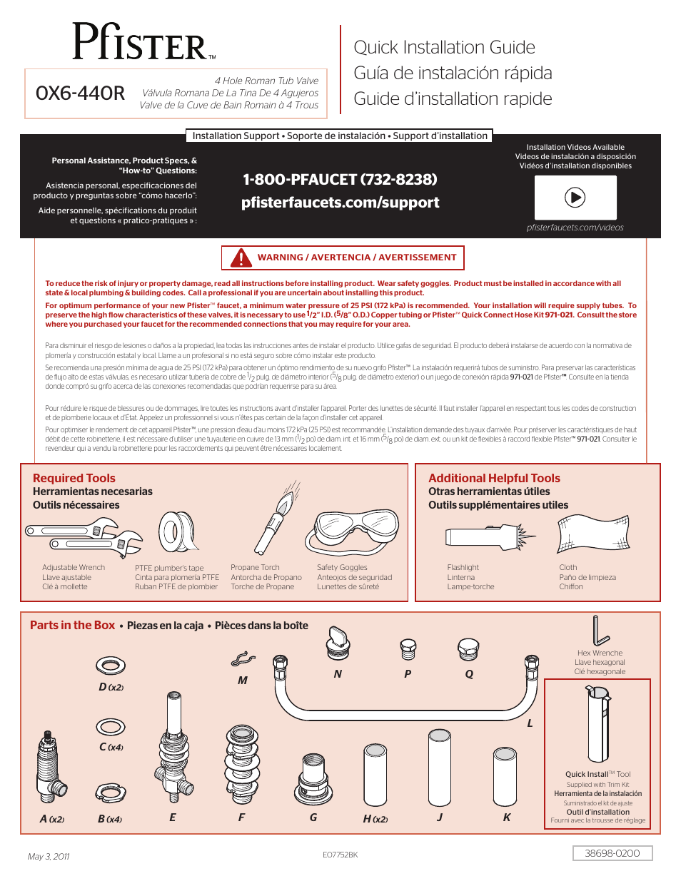 Pfister 0X6-440R User Manual | 14 pages