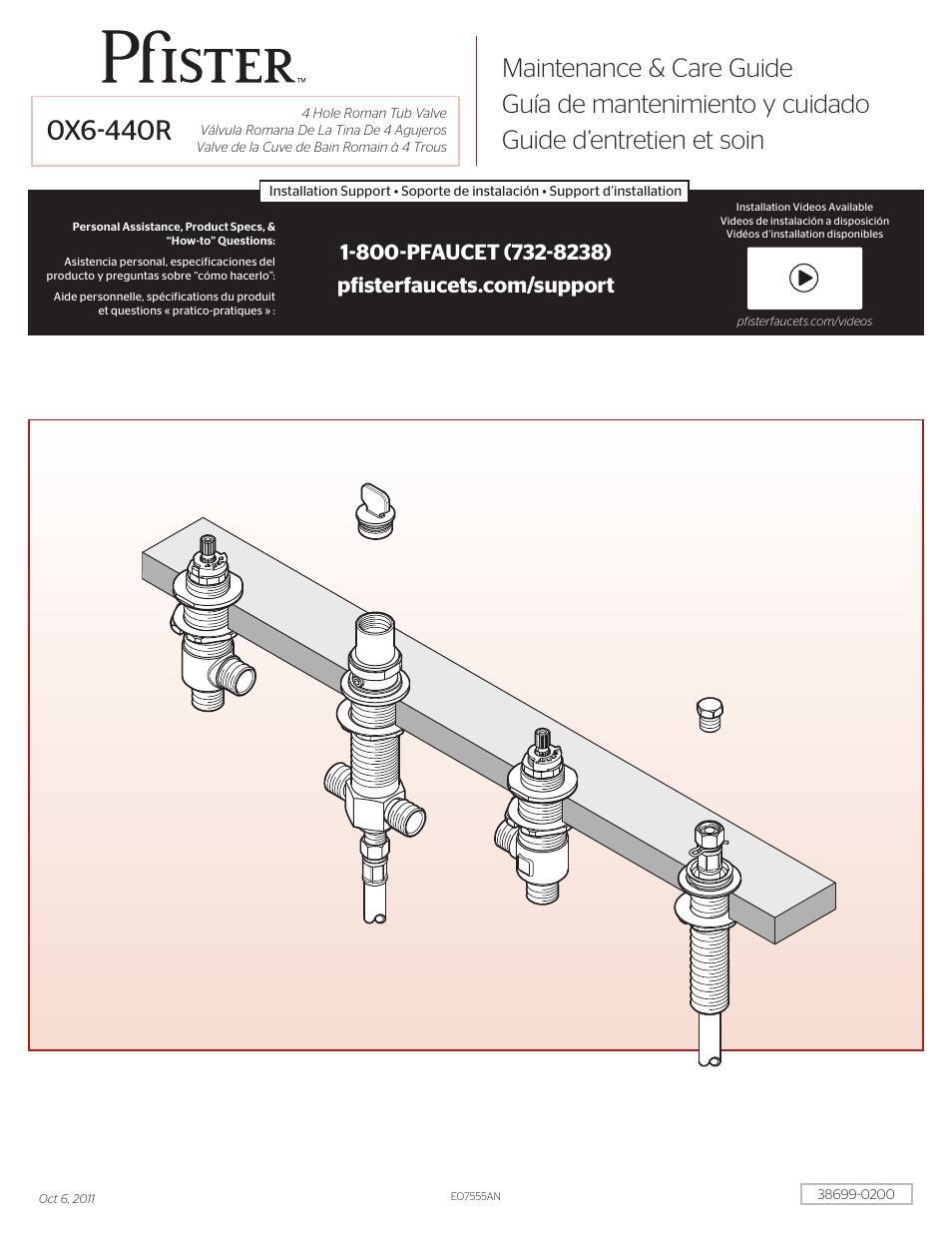 Pfister 0X6-440R User Manual | 4 pages