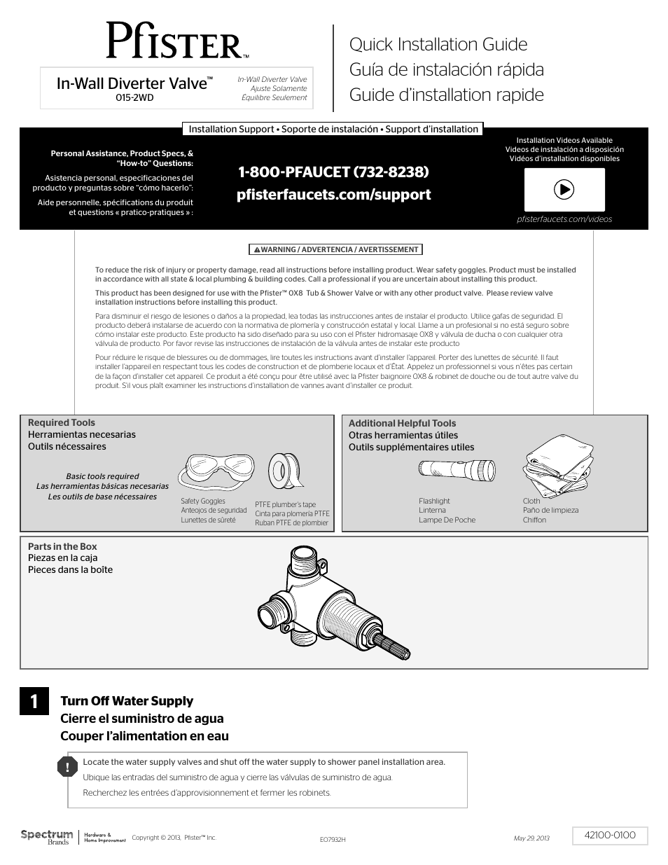 Pfister 015-2WDX User Manual | 4 pages