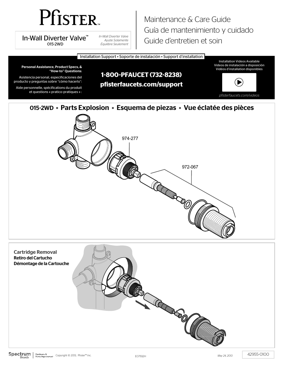 Pfister 015-2WDX User Manual | 2 pages