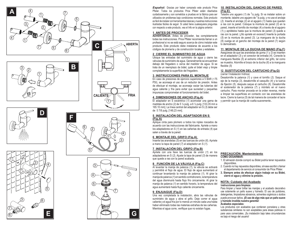 Pfister A09-AS1C User Manual | Page 3 / 6