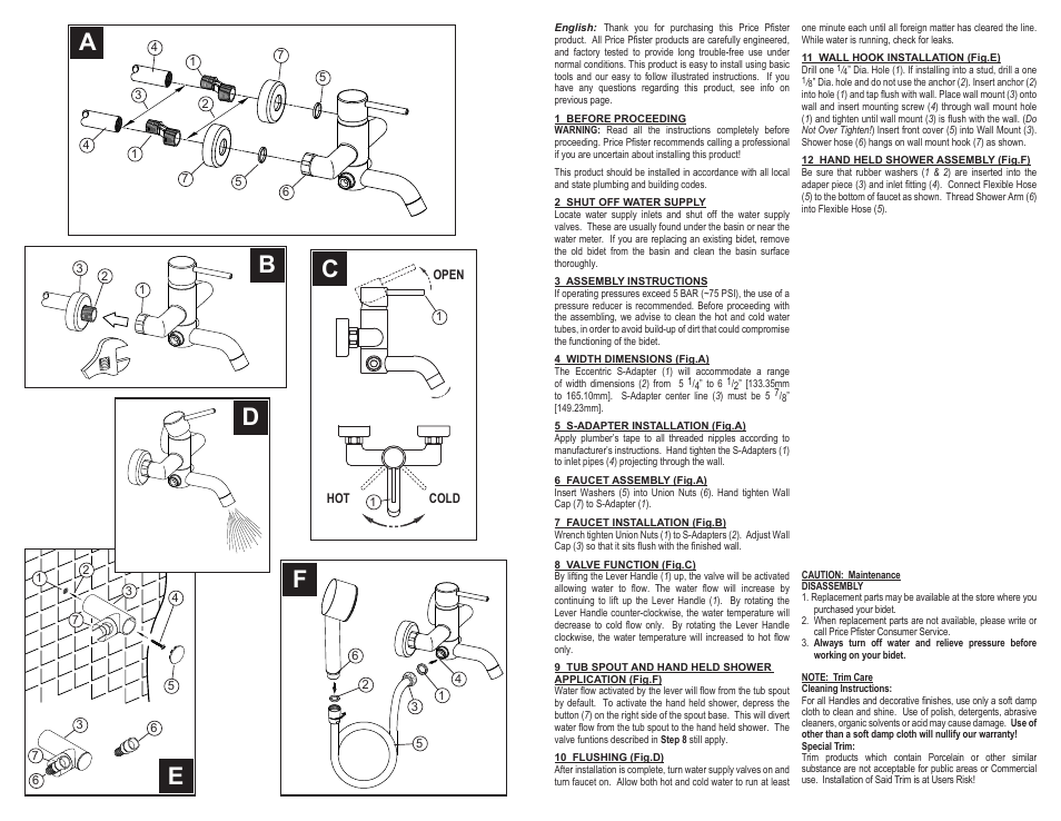 Pfister A09-AT1C User Manual | Page 2 / 6