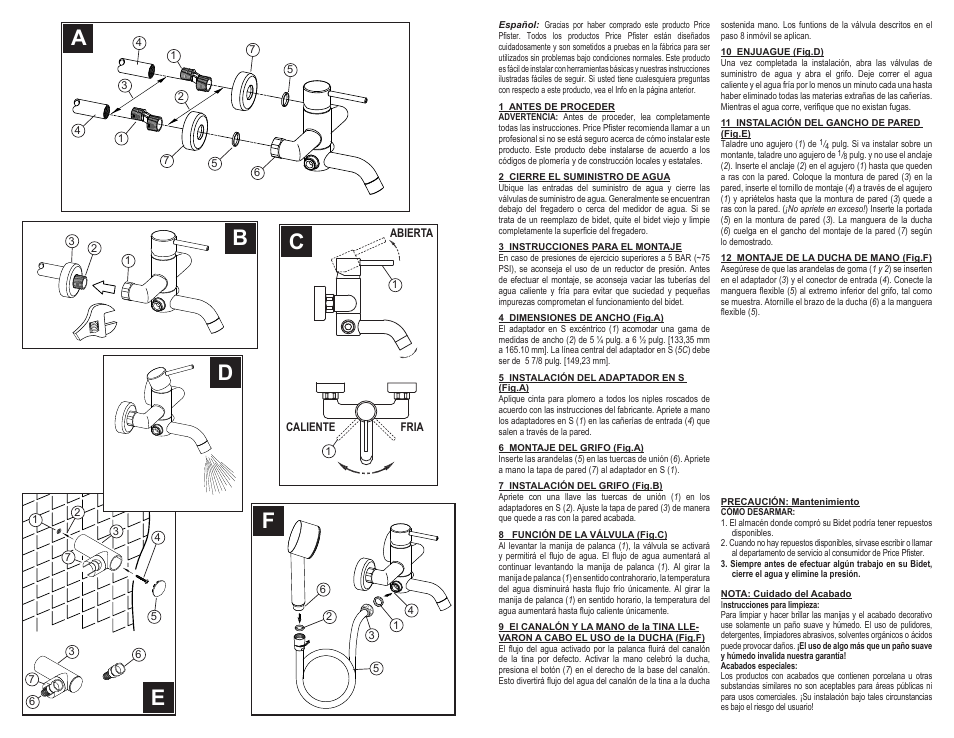 Pfister A09-AT1C User Manual | Page 3 / 6
