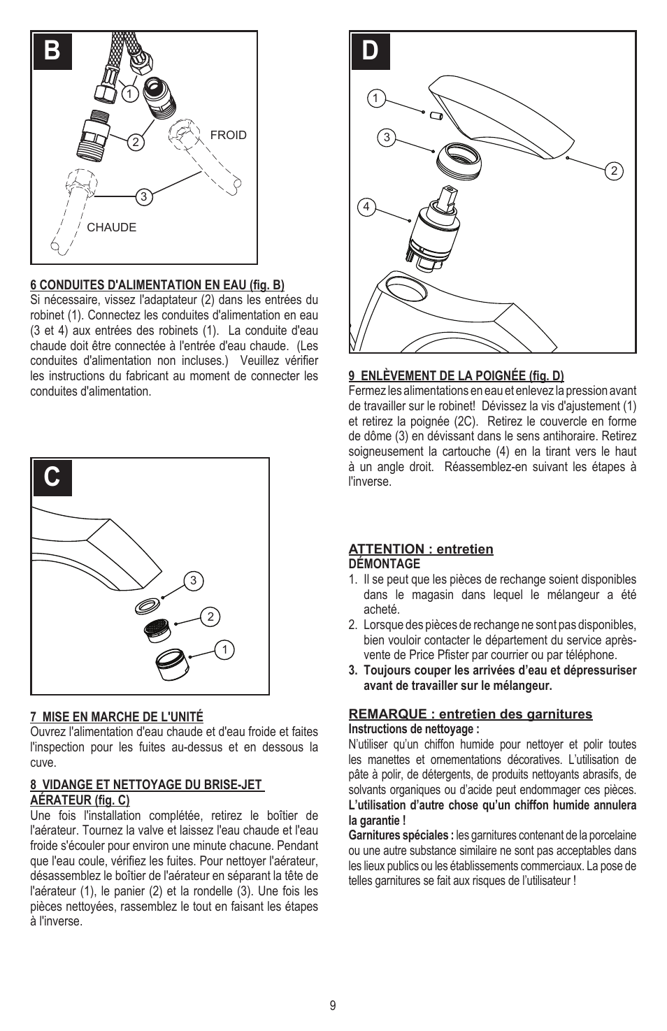 Pfister 042-CNFC/042-CNFCA User Manual | Page 9 / 12