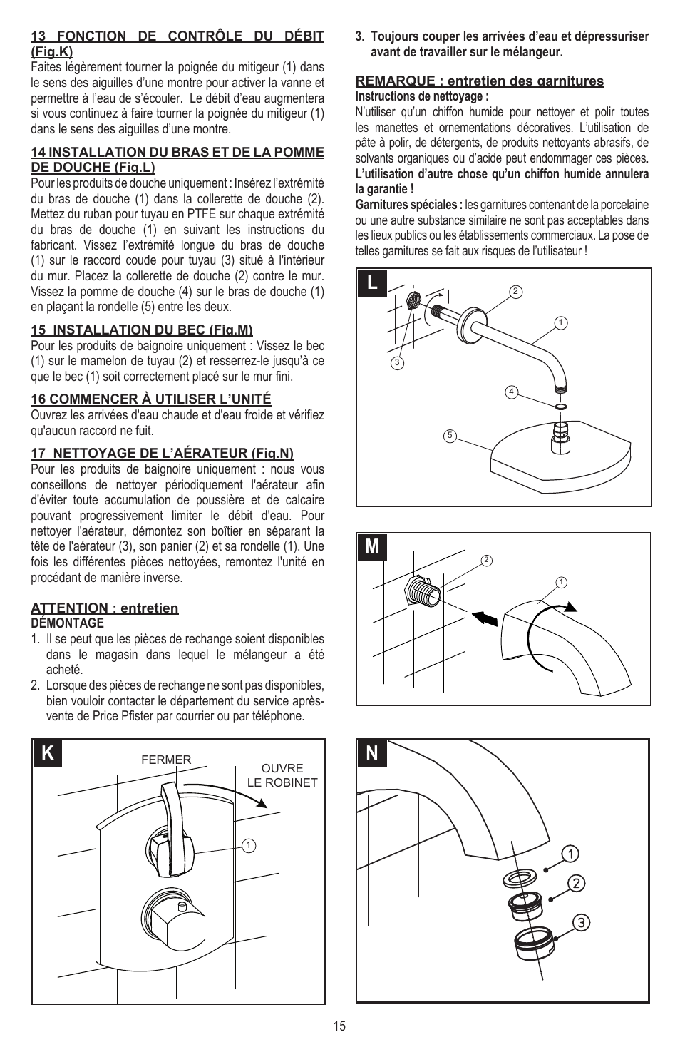 Pfister 8T5-CS0C User Manual | Page 15 / 20