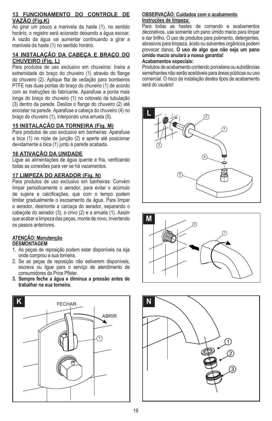 Pfister 8T5-CS0C User Manual | Page 19 / 20