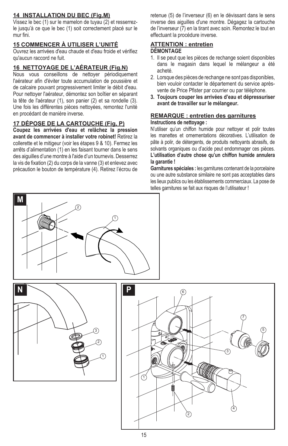 Pfister 8T8-CT1C User Manual | Page 15 / 20