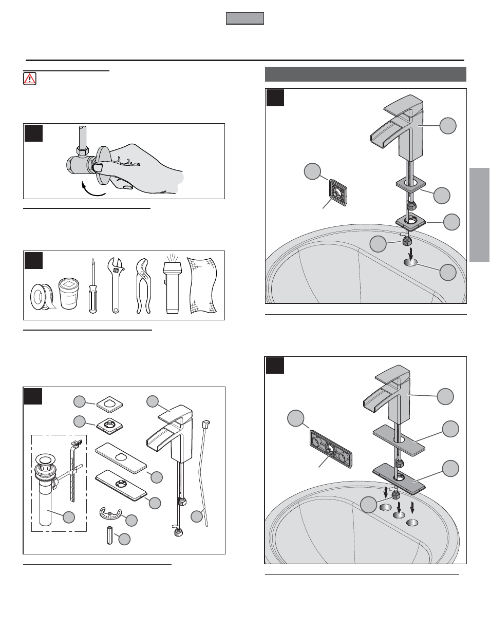 Es p a esp a ññ o l ol, Instalación del grifo | Pfister T42-DF0C User Manual | Page 5 / 12