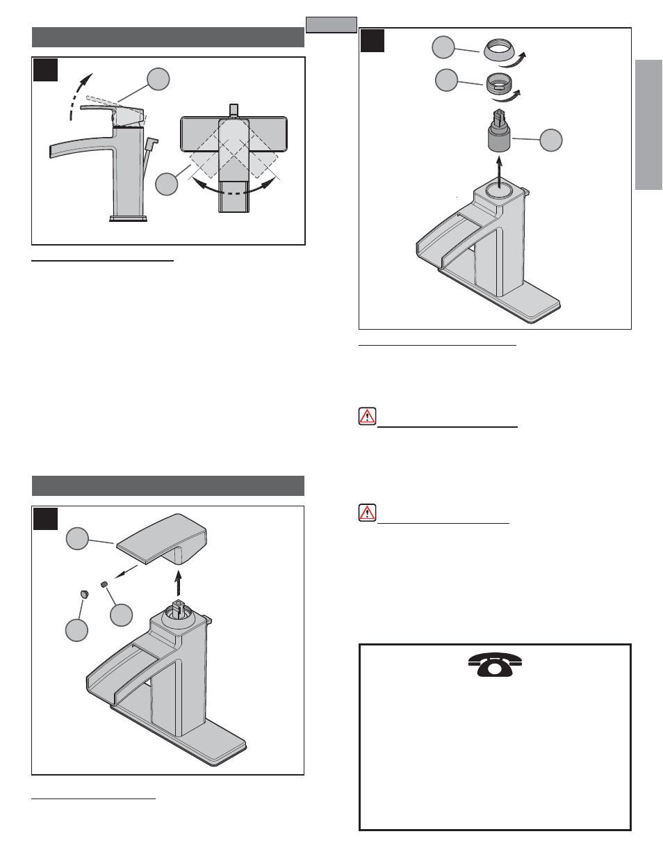 En g l is h english, Funciones del grifo mantenimiento y cuidado | Pfister T42-DF0C User Manual | Page 7 / 12