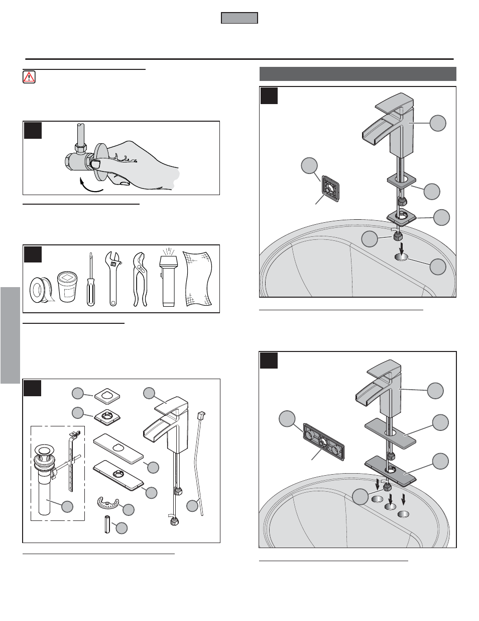 Fr a n fran çç a is ais, Installation de robinet | Pfister T42-DF0C User Manual | Page 8 / 12