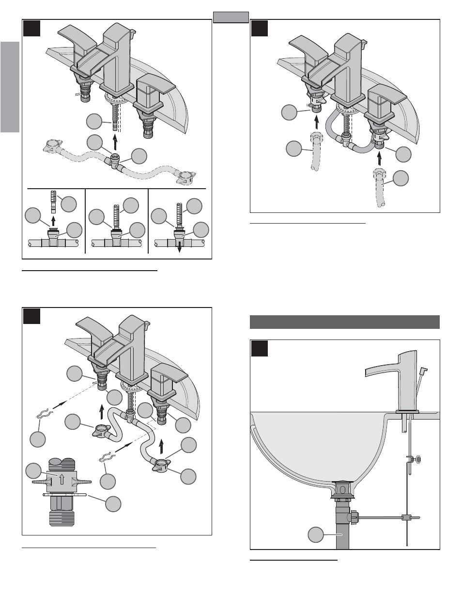 En g l is h english, Drain body installation | Pfister T49-DF0C User Manual | Page 4 / 14