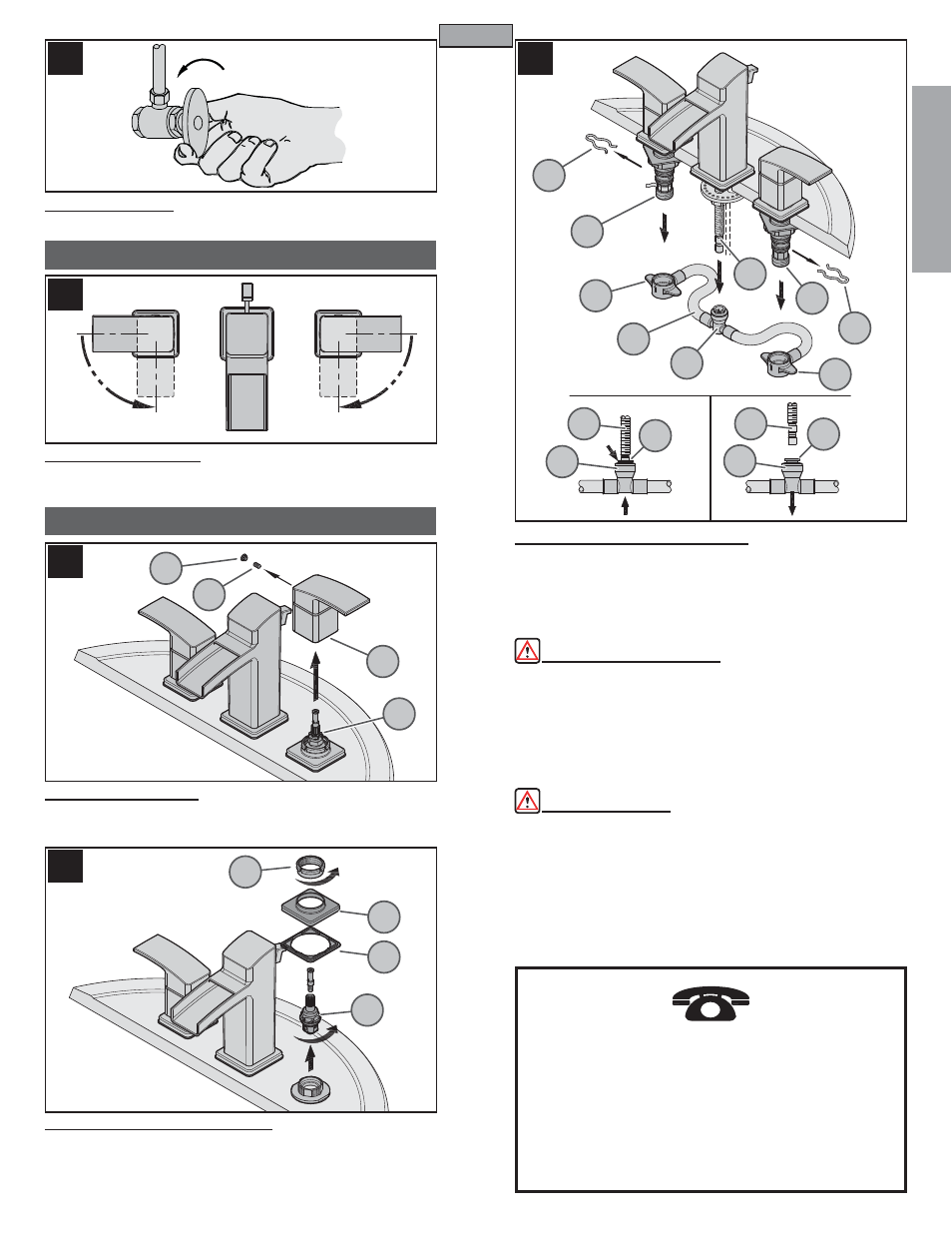 En g l is h english, Faucet functions maintenance & care | Pfister T49-DF0C User Manual | Page 5 / 14