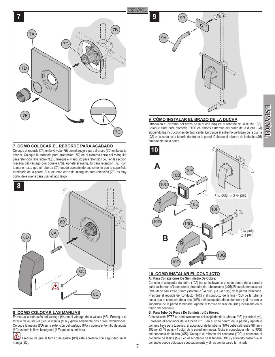 Esp a ñ ol | Pfister R89-7DFC User Manual | Page 7 / 14