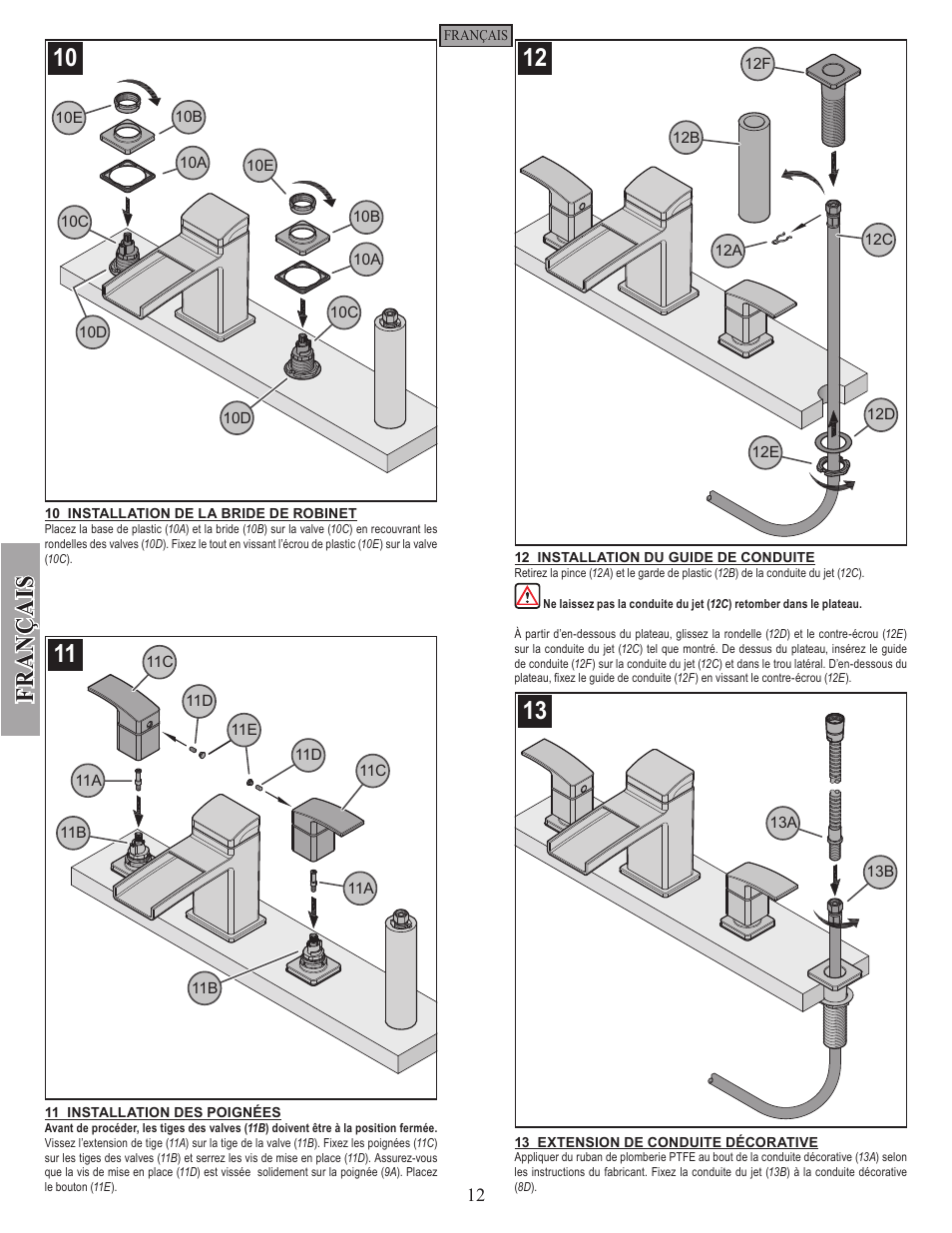 Fran ç ais | Pfister RT6-3DFC User Manual | Page 12 / 14