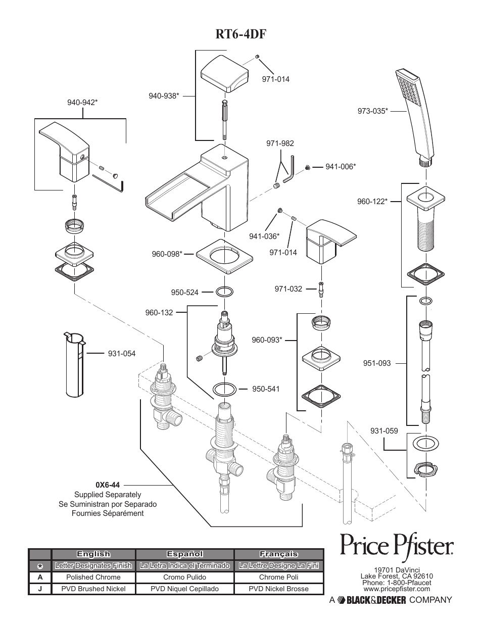 Rt6-4df | Pfister RT6-3DFC User Manual | Page 14 / 14