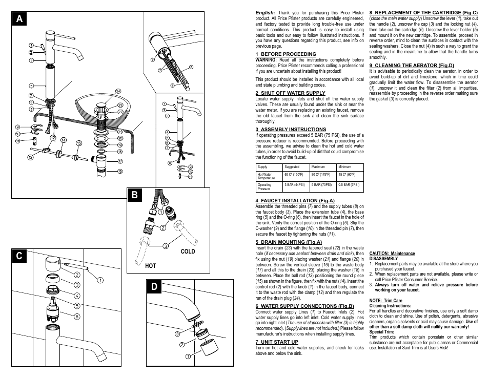 Da c b | Pfister A40-LNFCA User Manual | Page 2 / 6