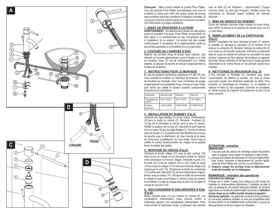 Dc b a | Pfister A42-LNFCA User Manual | Page 4 / 6