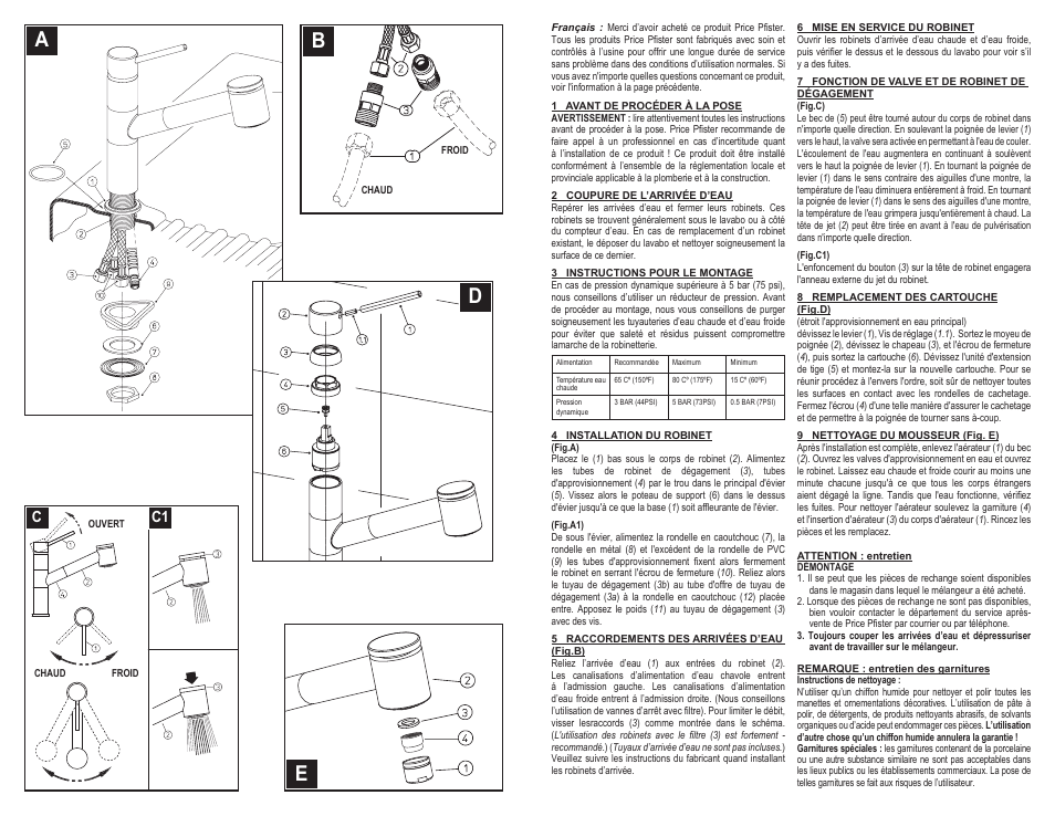 Ea d b | Pfister A533-L50CC User Manual | Page 4 / 6
