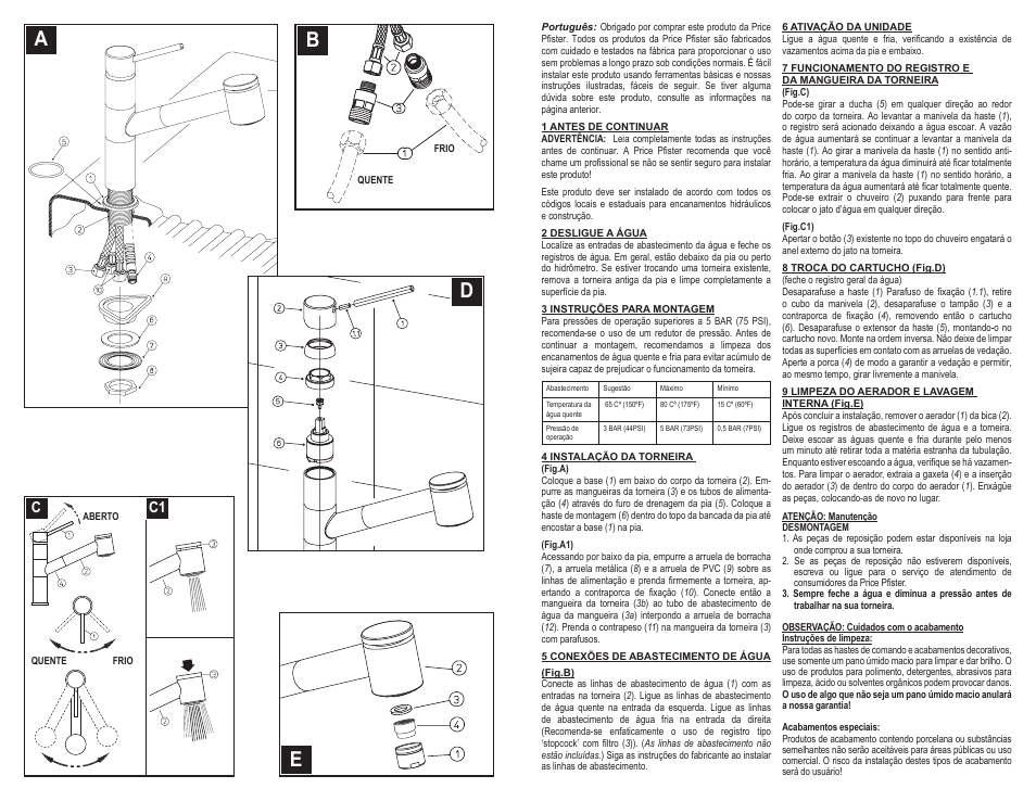 Ea d b | Pfister A533-L50CC User Manual | Page 5 / 6