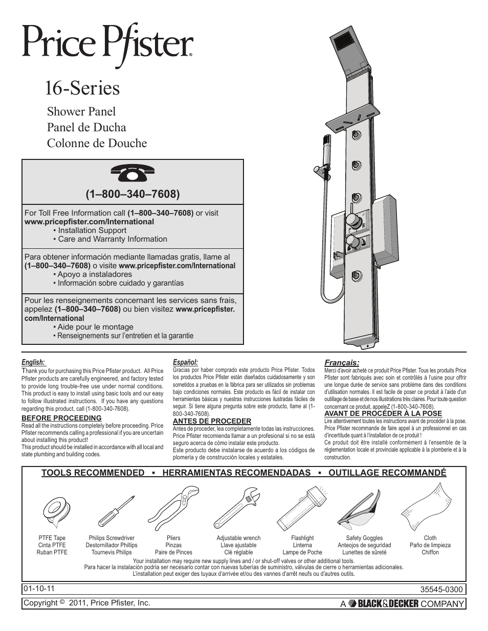 Pfister 016-600SP User Manual | 14 pages