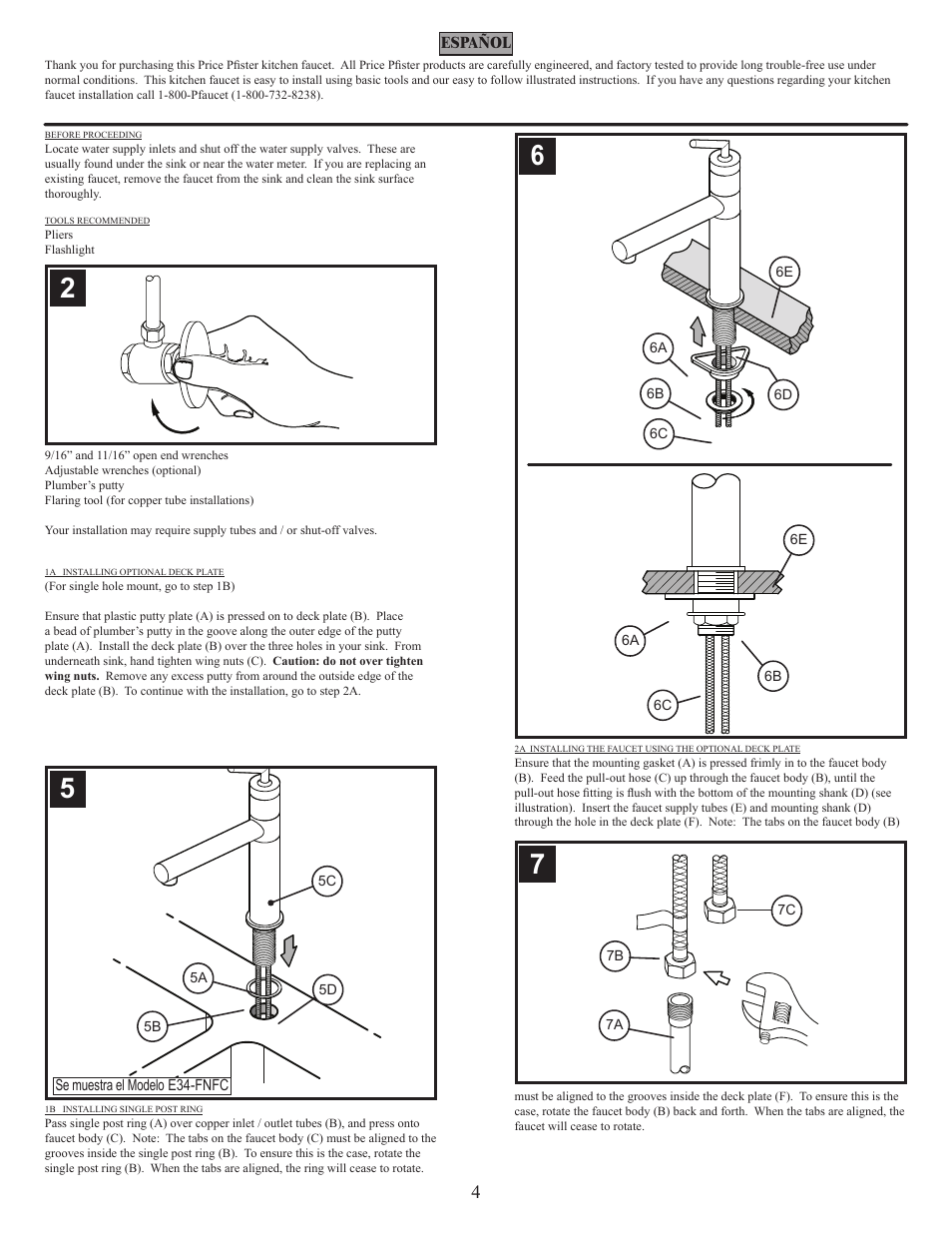 Pfister E34-BNFC User Manual | Page 4 / 8