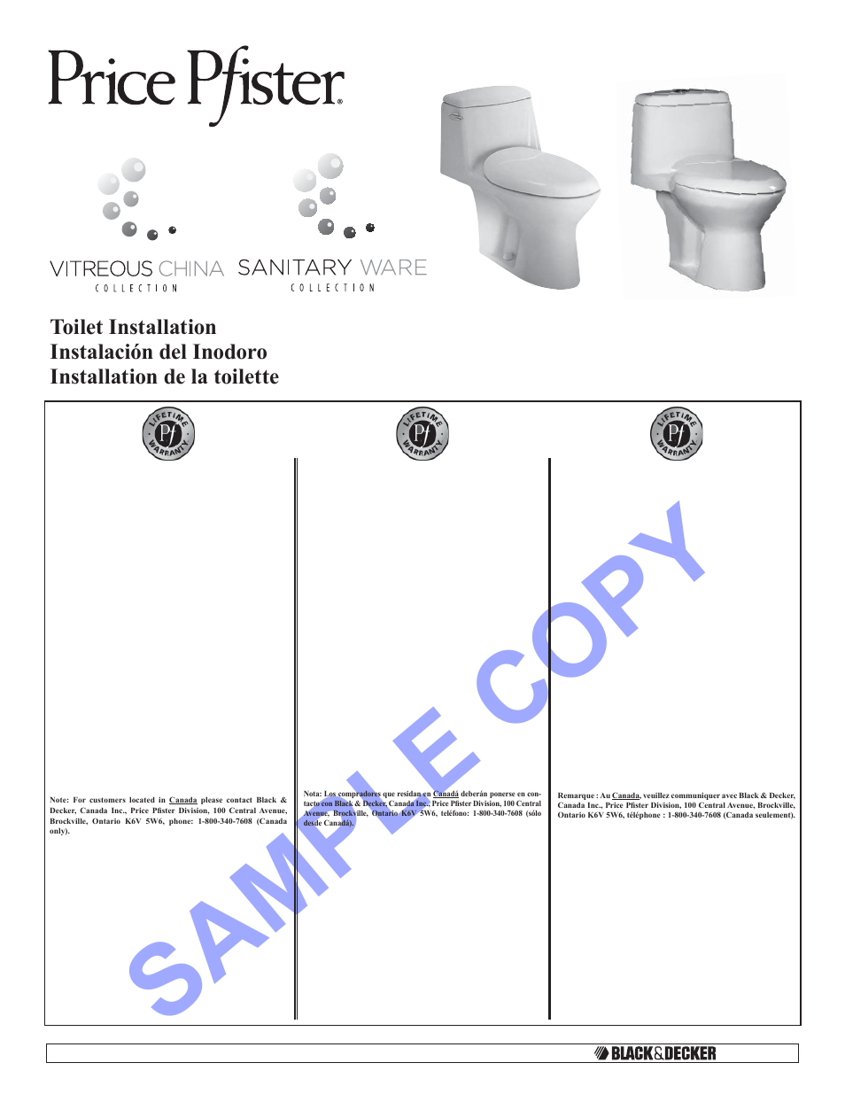 Pfister VTP-E40W User Manual | 14 pages