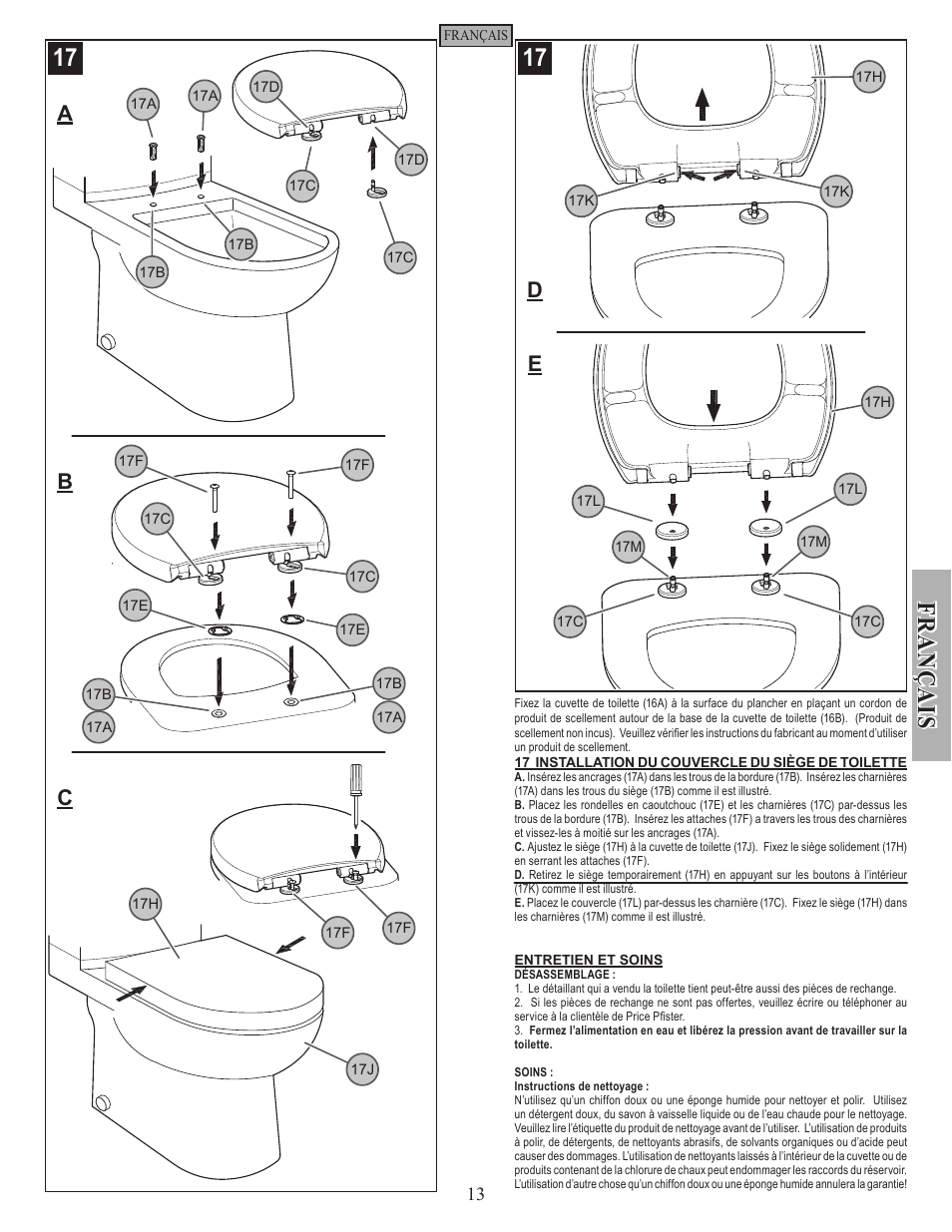 Ab c | Pfister VTP-E11WE User Manual | Page 13 / 14