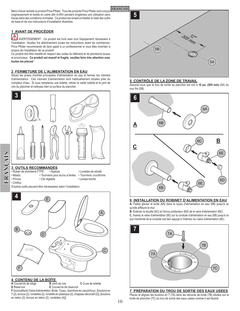 Ba c | Pfister VTP-E21W User Manual | Page 10 / 14