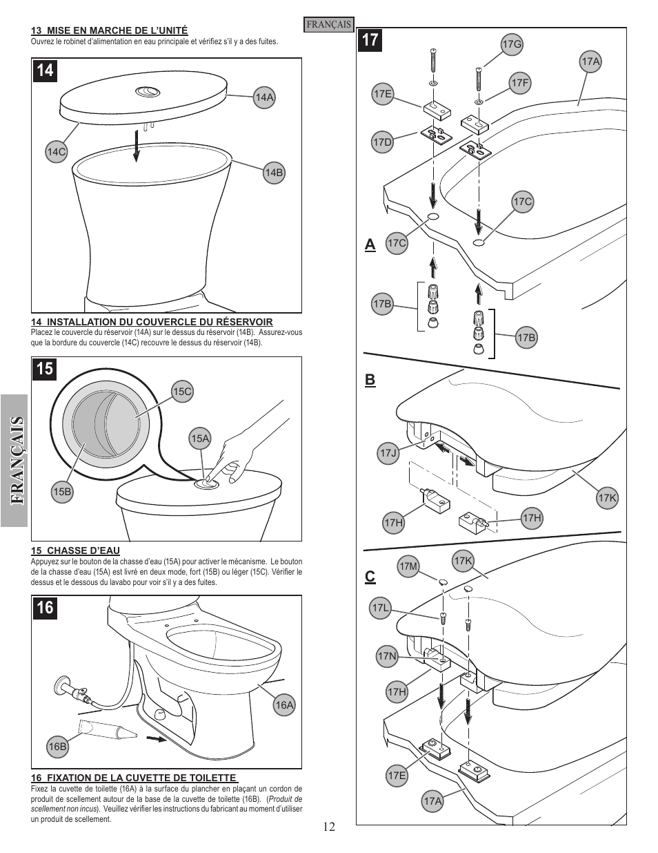 Ab c | Pfister VTP-E21W User Manual | Page 12 / 14