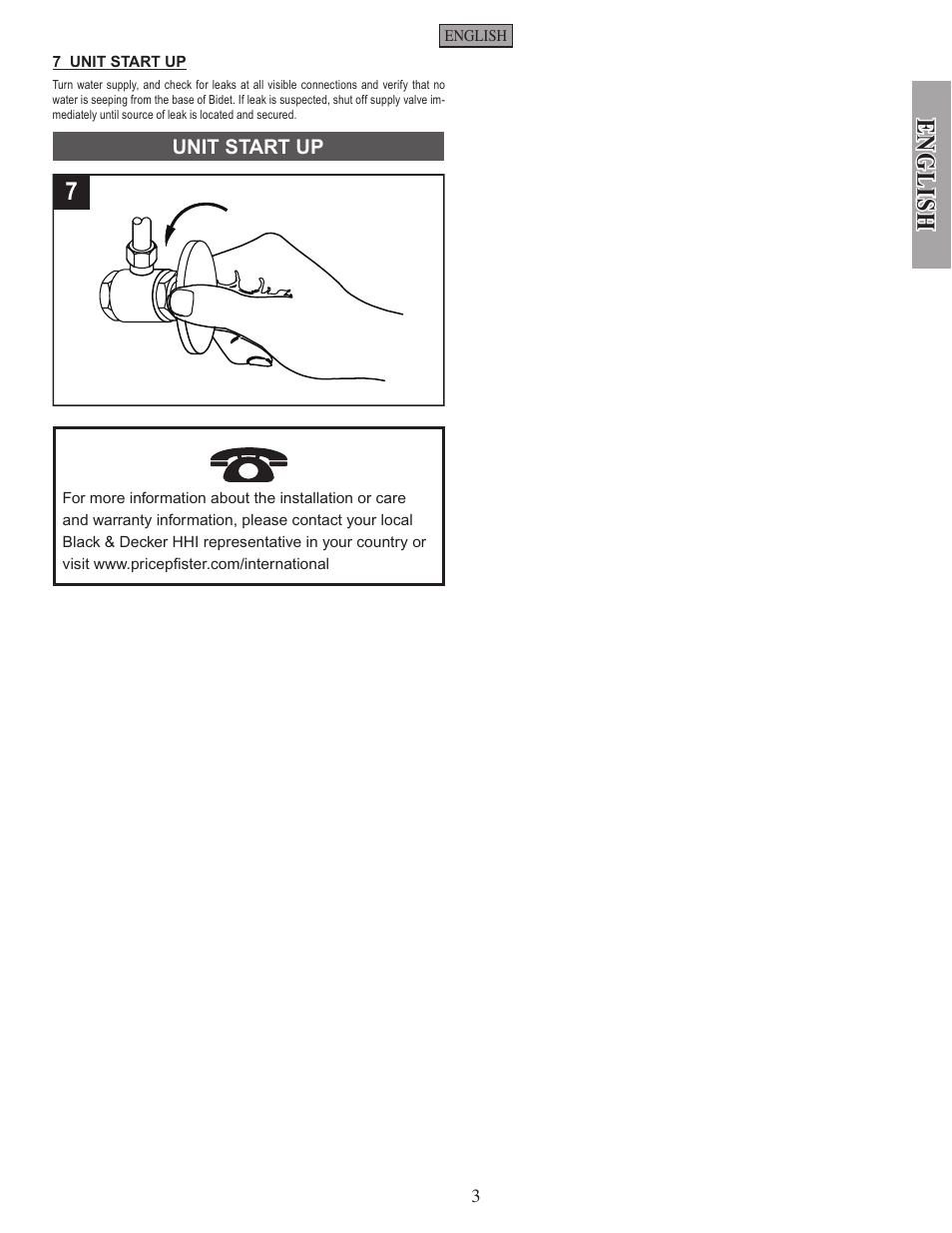 English | Pfister VBP-C10W User Manual | Page 3 / 7